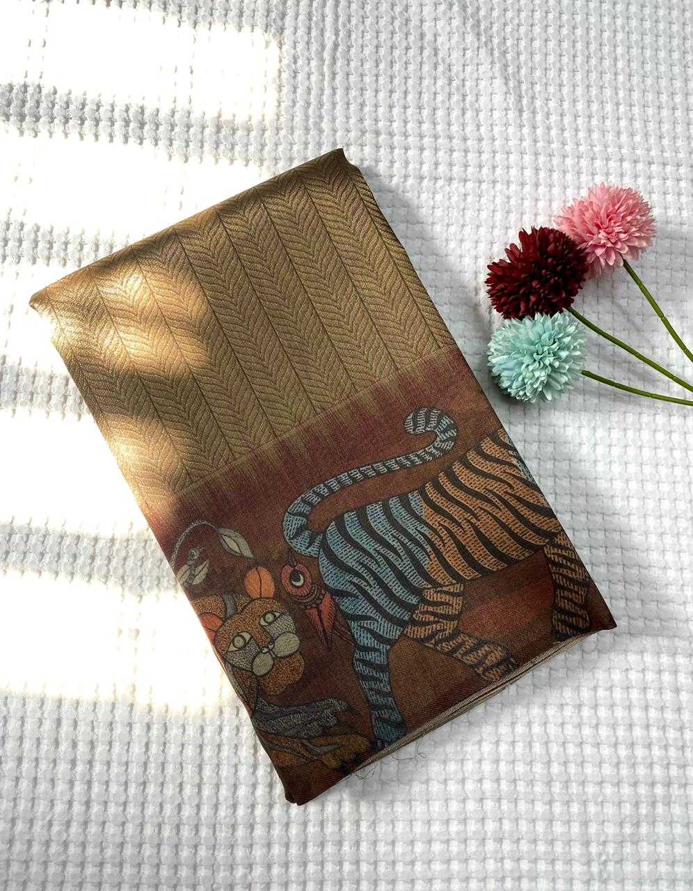 Ynf Tissue KESH249 Zarina Sarees Wholesale Designer Sarees Printed Sarees Jacquard Saree Manufacturer- Kapda Export