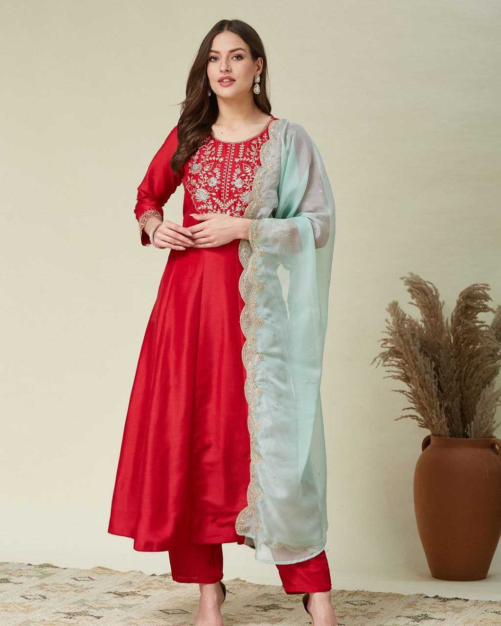 Ynf Vichitra Silk KESH529 JENSI Gowns Wholesale Embroidery Gowns Designer Gowns Sequin Gowns Manufacturer- Kapda Export