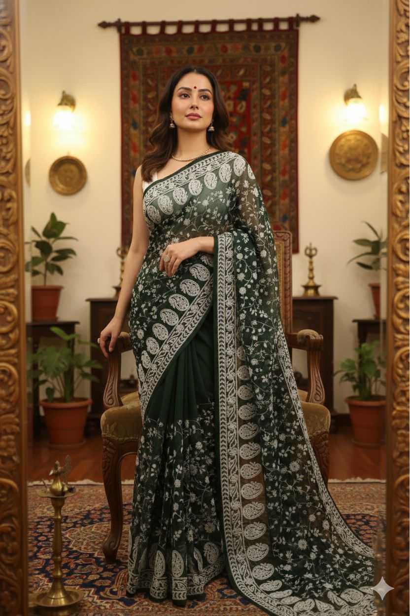 Ynf Viscose KESH549 Tavishi Sarees Wholesale Organza Sarees Embroidered Sarees Viscose Saree Manufacturer- Kapda Export