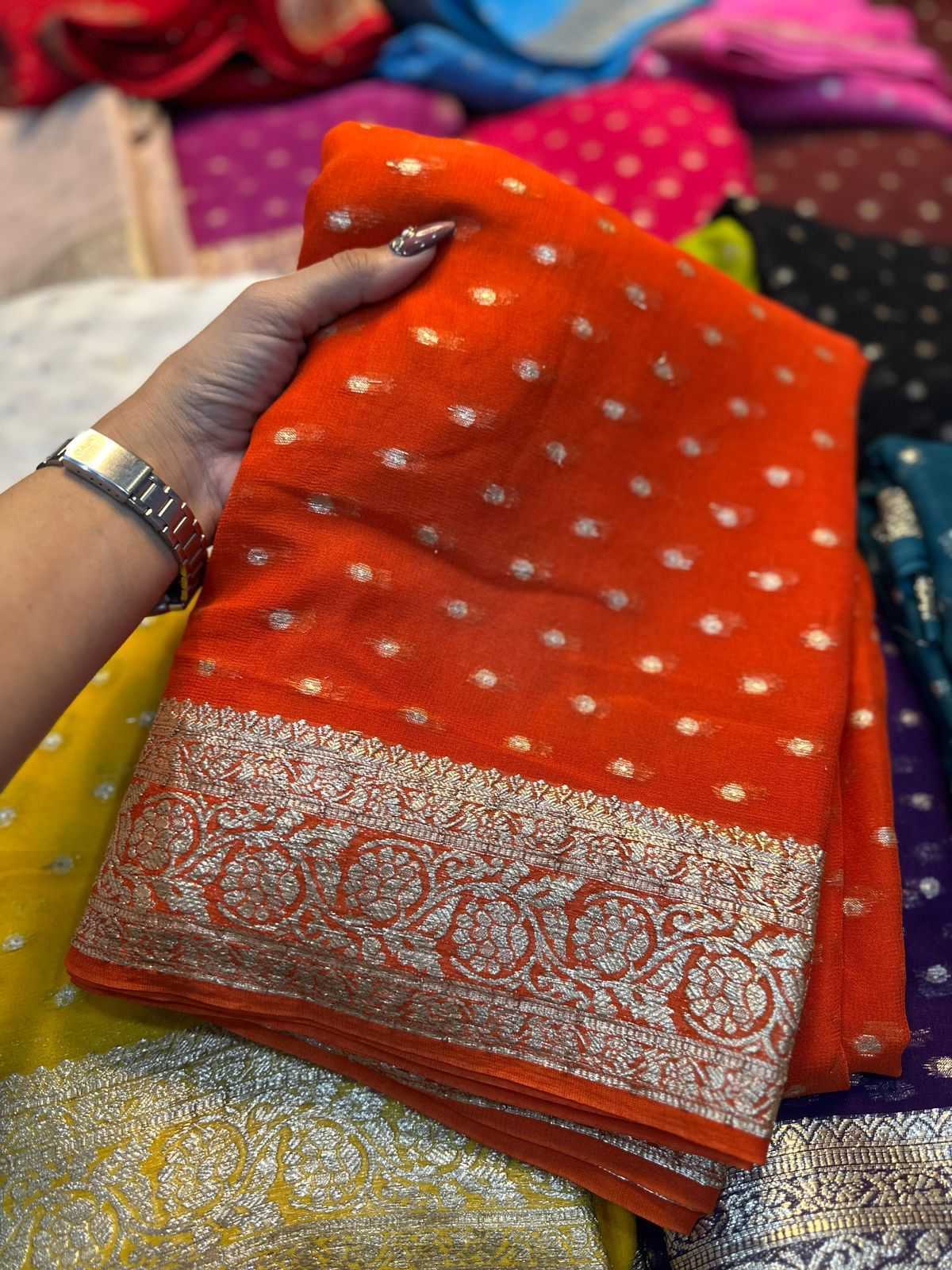 Ynf Viscose KESH671 Krupa Sarees Wholesale Designer Sarees Georgette Sarees Viscose Saree Manufacturer- Kapda Export