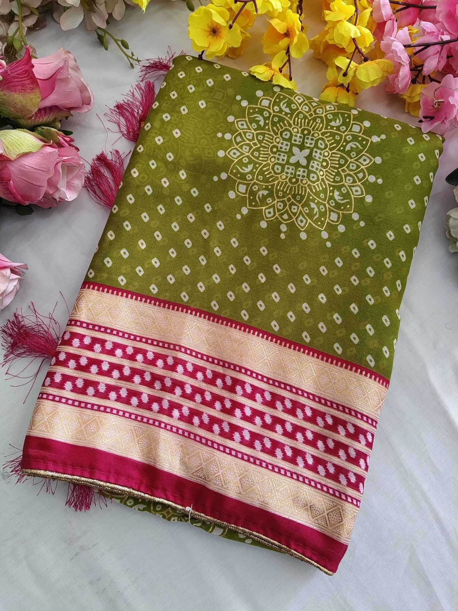 Ynf Viscose KESH682 Ibaadat Sarees Wholesale Designer Sarees Printed Sarees Ikkat Saree Manufacturer- Kapda Export