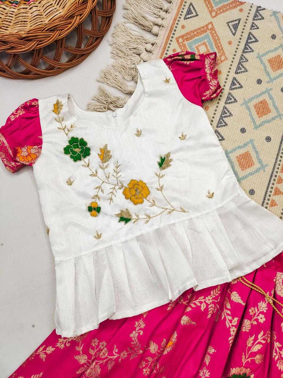Ynf Banarasi Soft Silk RIN235 Soft Silk Kids Wear Wholesale Kids Designer Frock Kids Festive Wear Kids Party Wear Ethnic Manufacturer- Kapda Export