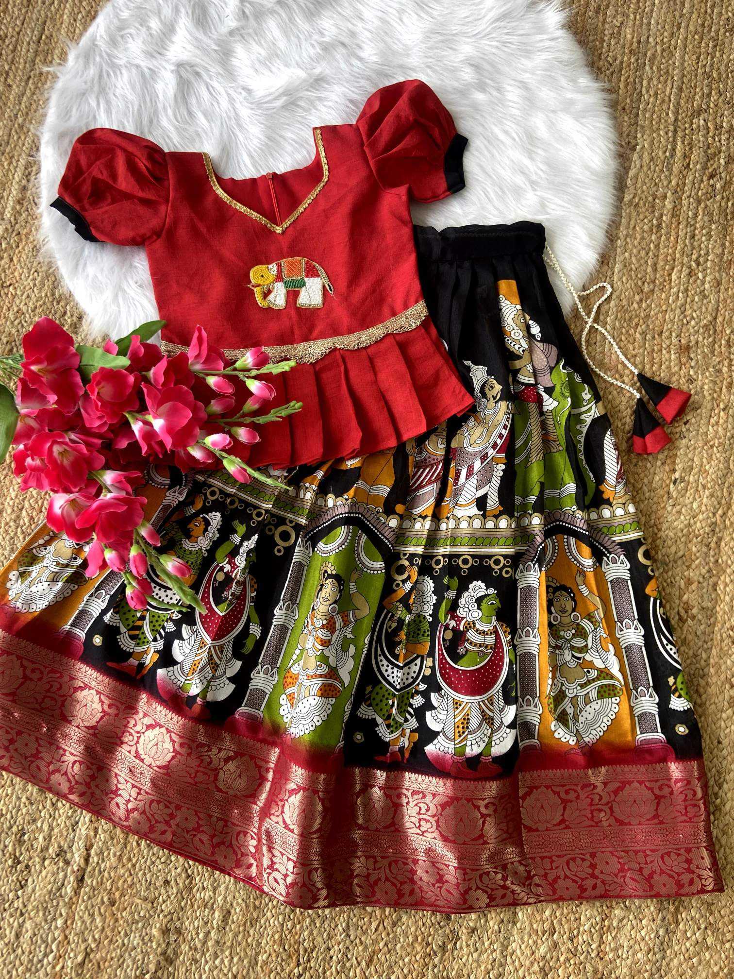 Ynf Dola Silk RIN235 Handwork design Kids Wear Wholesale Kids Lehenga Kids Designer Frock Kids Party Wear Ethnic Manufacturer- Kapda Export