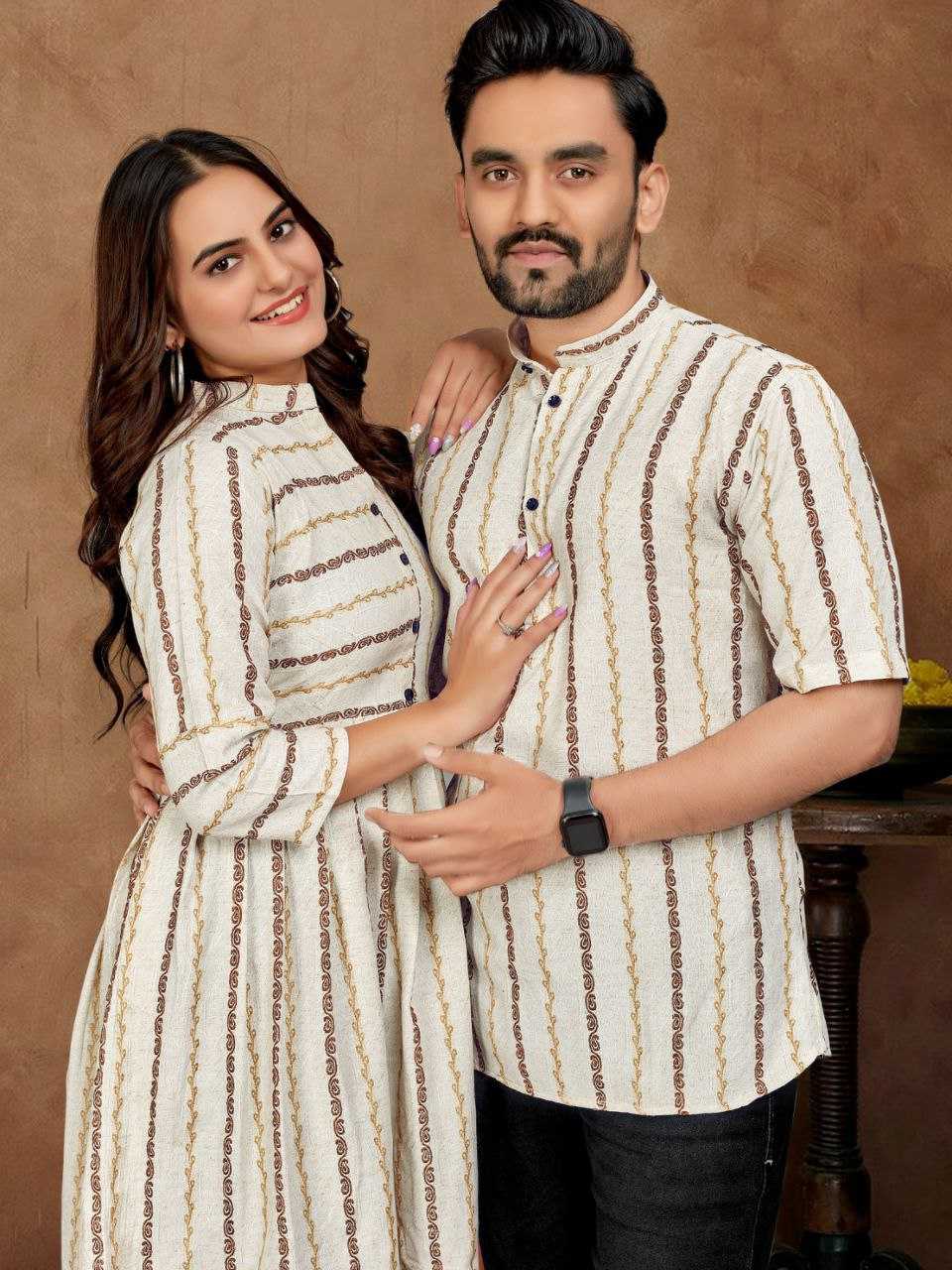 YNF COTTON SNX 01 COUPLE WEAR WHOLESALE MENS KURTA & FEMALE TUNIC MANUFACTURER 