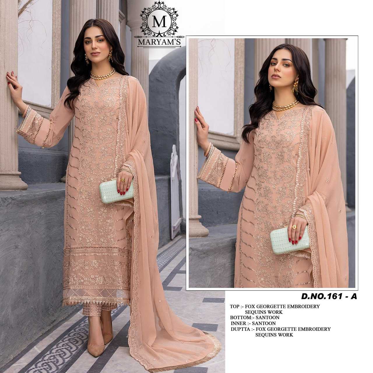 YNF FAUX GEORGETTE KAL 161 SUITS & DRESSES WHOLESALE UNSTITCHED SUITS EMANUFACTURER