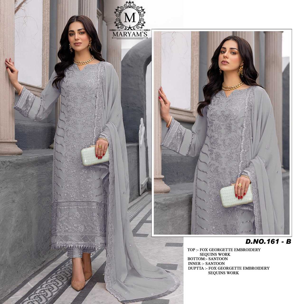 YNF FAUX GEORGETTE KAL 161 SUITS & DRESSES WHOLESALE UNSTITCHED SUITS EMANUFACTURER