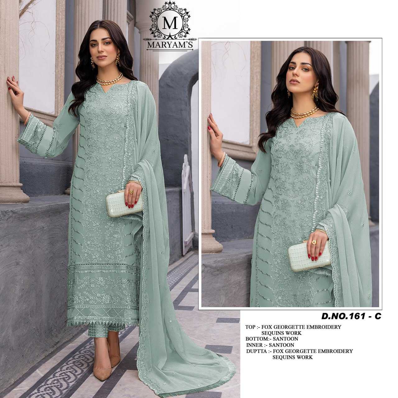 YNF FAUX GEORGETTE KAL 161 SUITS & DRESSES WHOLESALE UNSTITCHED SUITS EMANUFACTURER