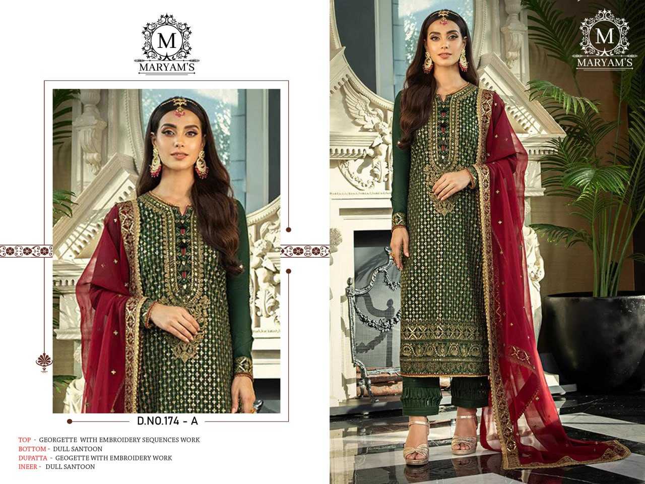 YNF FAUX GEORGETTE KAL 174 SUITS & DRESSES WHOLESALE UNSTITCHED SUITS EMANUFACTURER