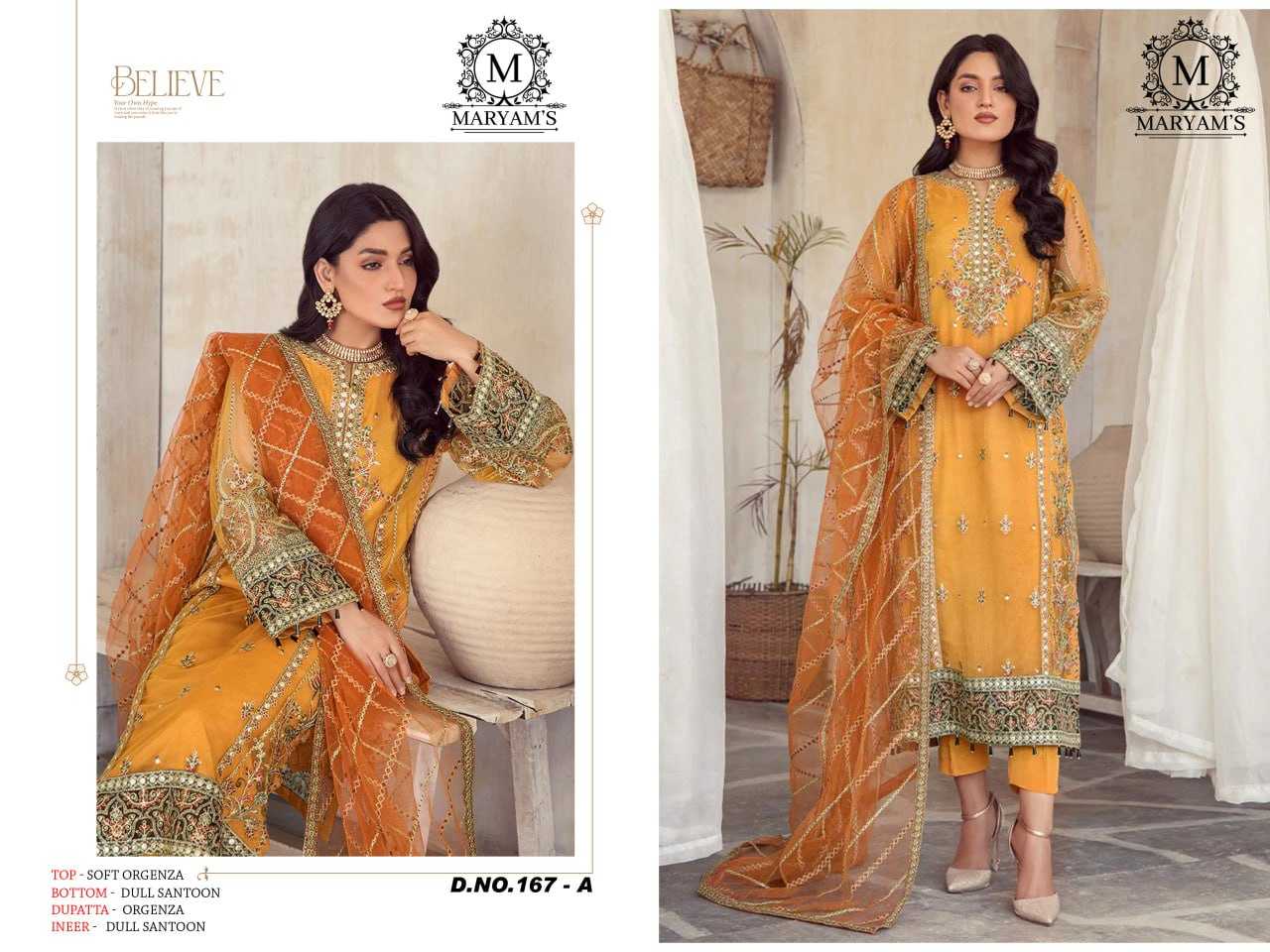 YNF ORGANZA KAL 167 SUITS & DRESSES WHOLESALE UNSTITCHED SUITS EMANUFACTURER