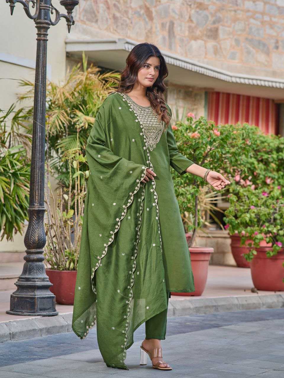 YNF PURE VISCOS SMC 103 SUIT & DRESSES WHOLESALE LADIES DRESSES EMBROIDERY SUITS MANUFACTURER