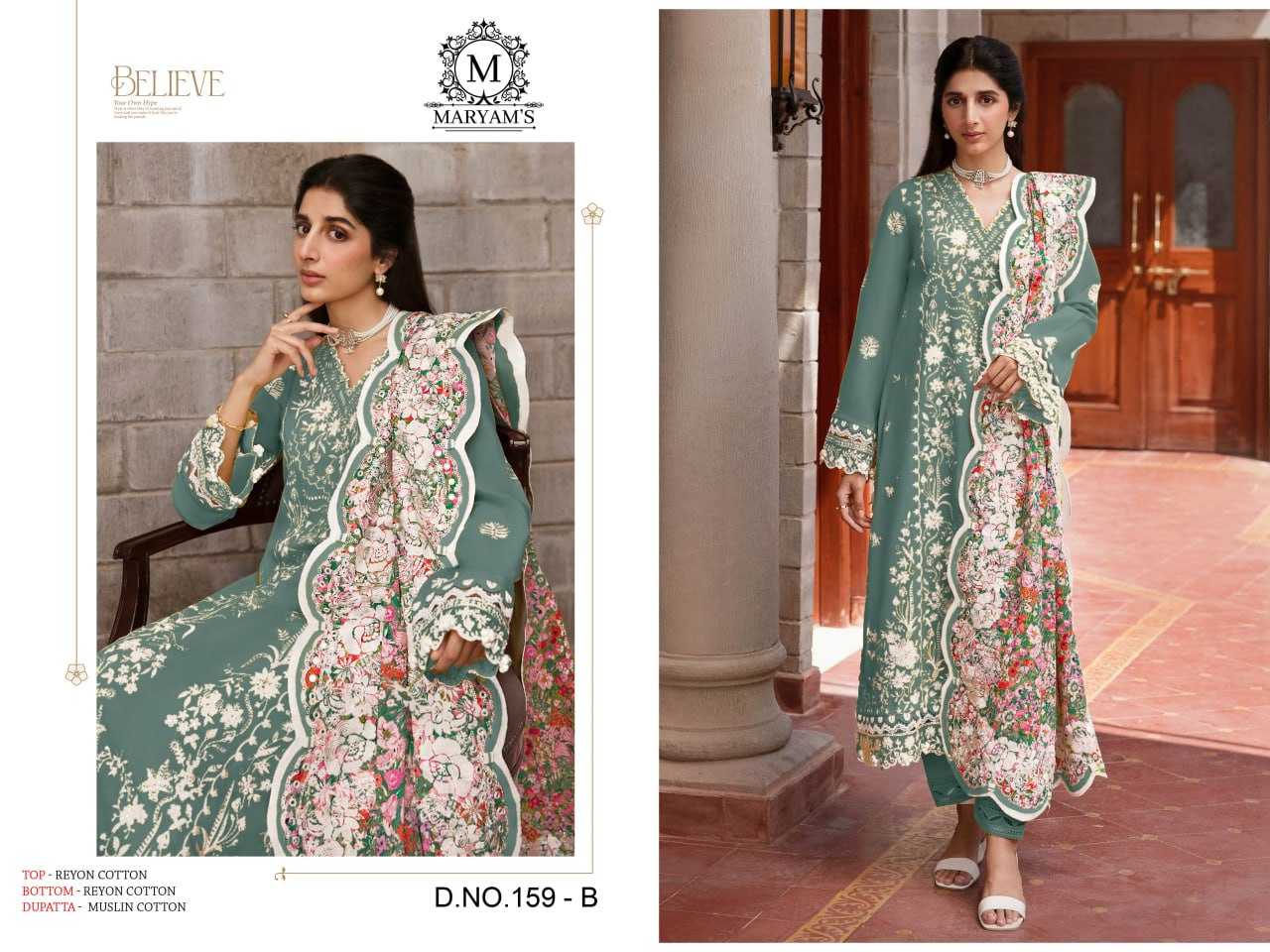 YNF REYON COTTON KAL 159 SUITS & DRESSES WHOLESALE UNSTITCHED SUITS EMANUFACTURER