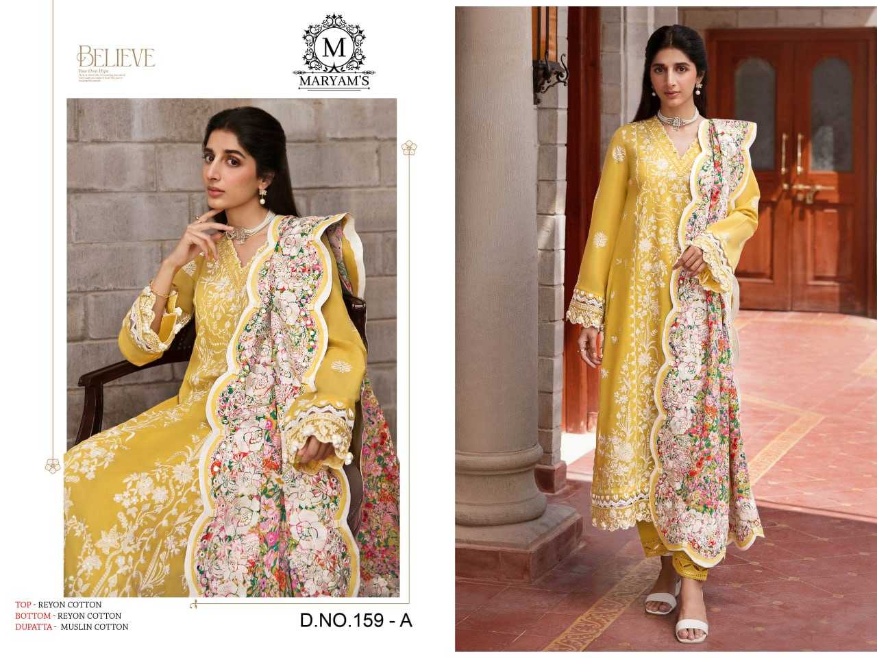 YNF REYON COTTON KAL 159 SUITS & DRESSES WHOLESALE UNSTITCHED SUITS EMANUFACTURER