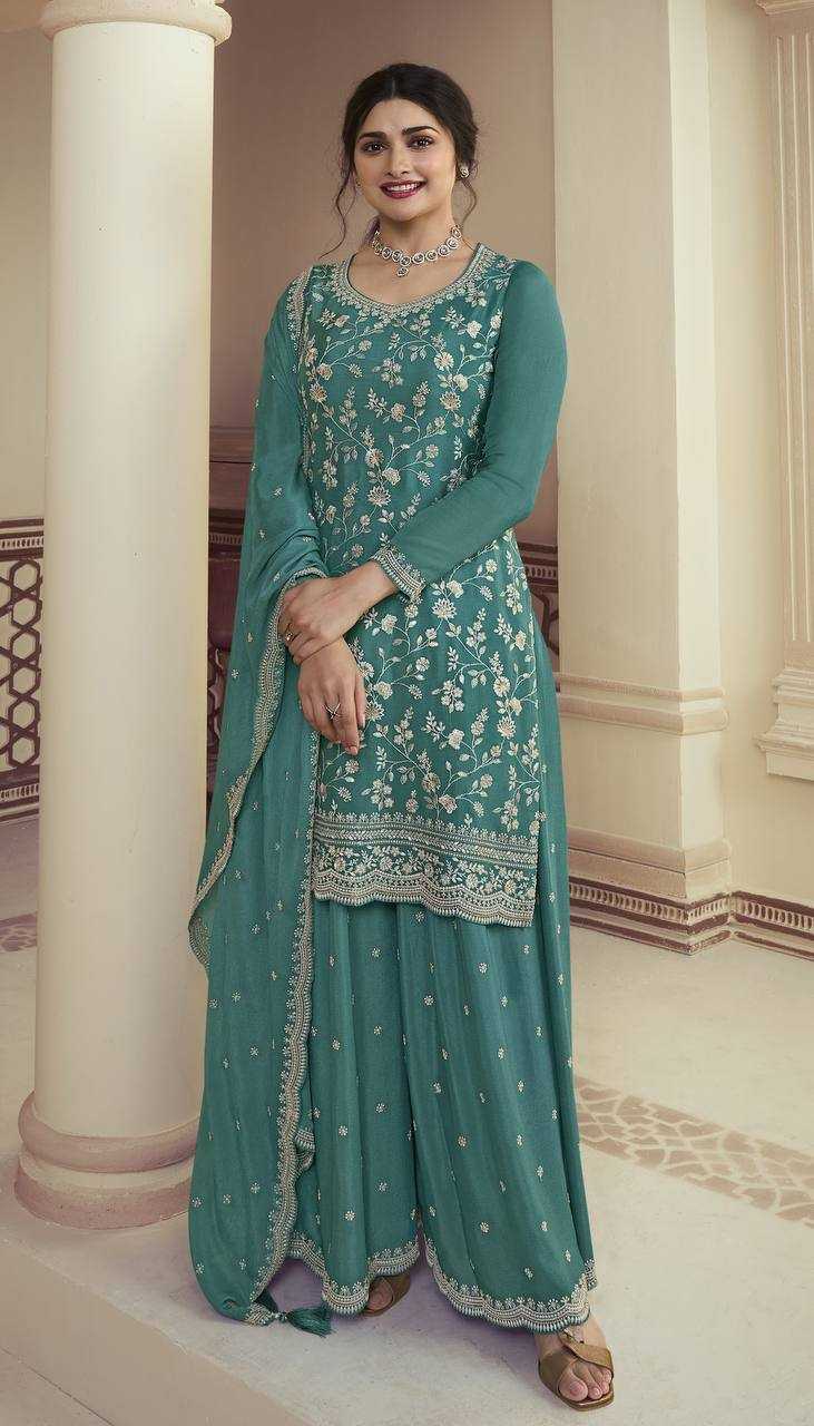 YNF CHINON SILK KSB 66846 SUITS & DRESSES WHOLESALE SHARARA SALWAR EMBROIDERY SEMI STITCHED SUITS MANUFACTURER