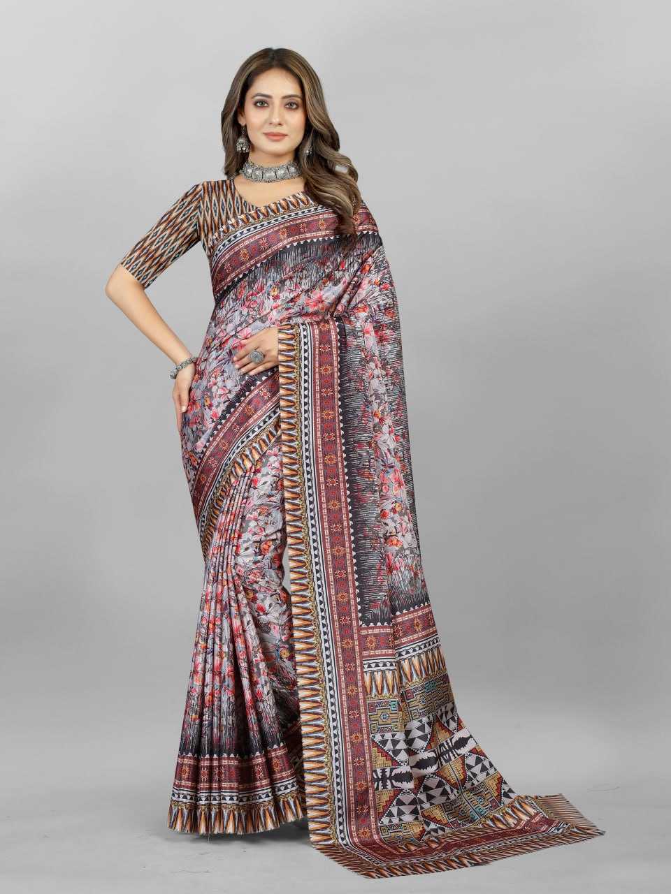 YNF CREPE SRRT SILK CRAPE SAREES WHOLESALE PRINTED LADIES CRAPE SATIN SAREES MANUFACTURER