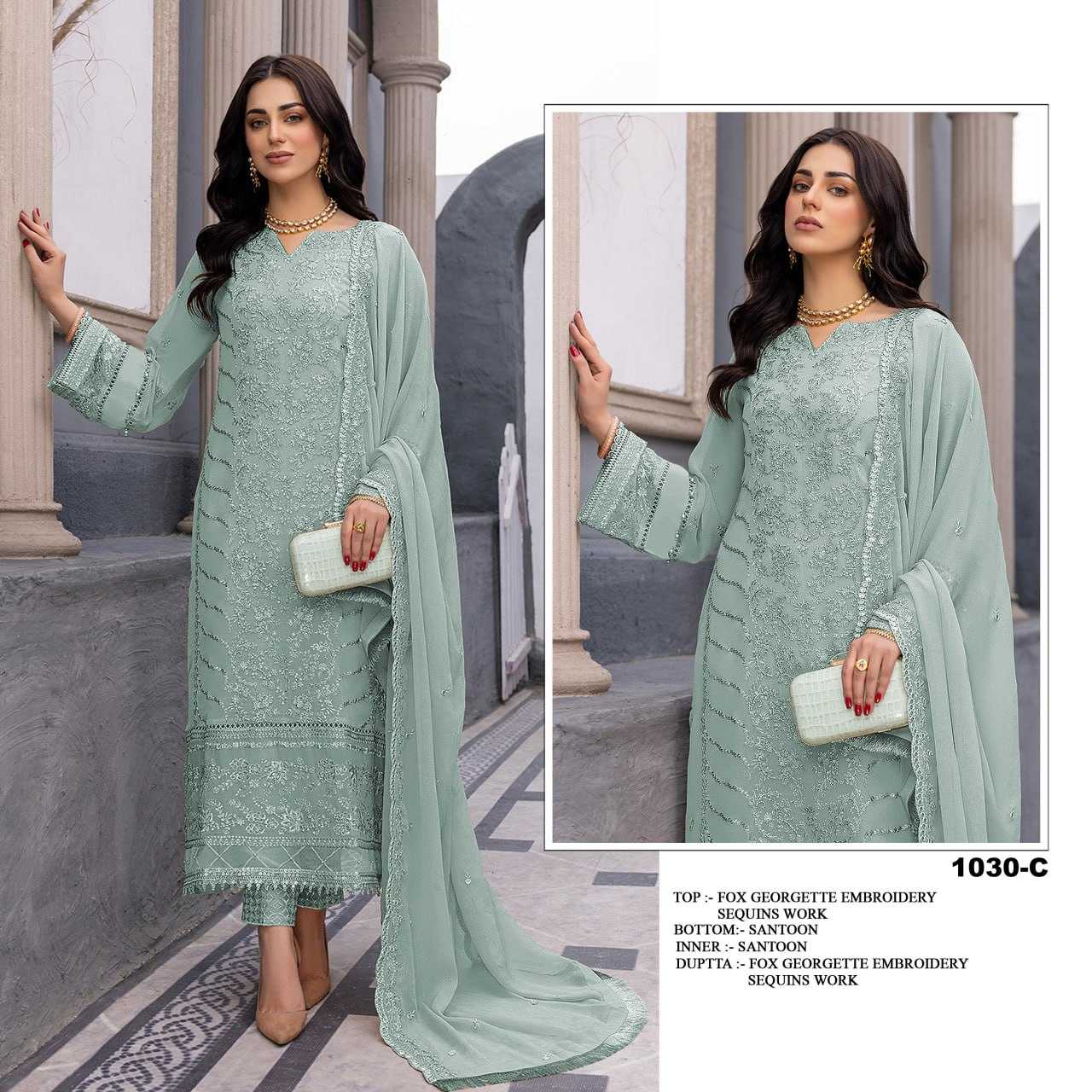 YNF FAUX GEORGETTE KSB 1030 SUITS & DRESSES WHOLESALE UNSTITCHED SUITS MANUFACTURER 