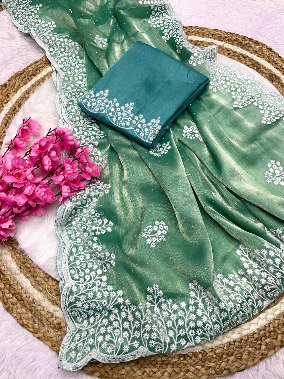 YNF JIMMY CHOO RMP 413 SAREES WHOLESALE JIMMY CHOO PARTY WEAR EBROIDERED SAREES MANUFACTURER