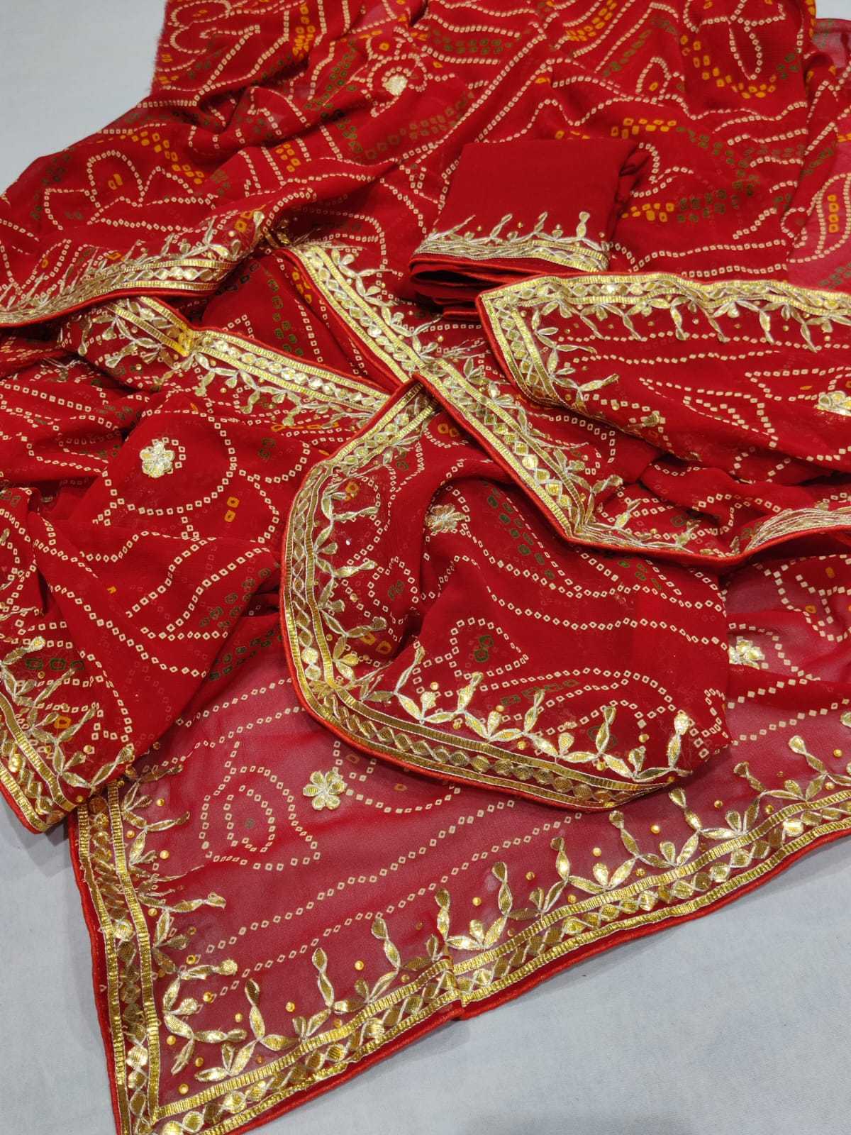 YNF PURE JORHAT NSD 36 SAREES WHOLESALE GOTA PATTI BANDHANI RAJASTHANI SAREES MANUFACTURER