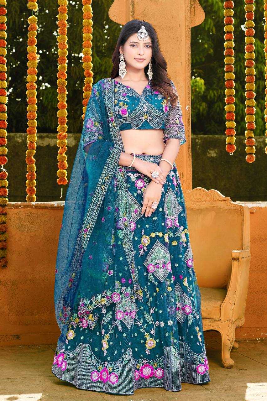 YNF BUTTERFLY NET RIN108 1541 LEHENGA WHOLESALE WEDDING, EMBROIDRY,NET FANCY LEHENGA MANUFACTURER