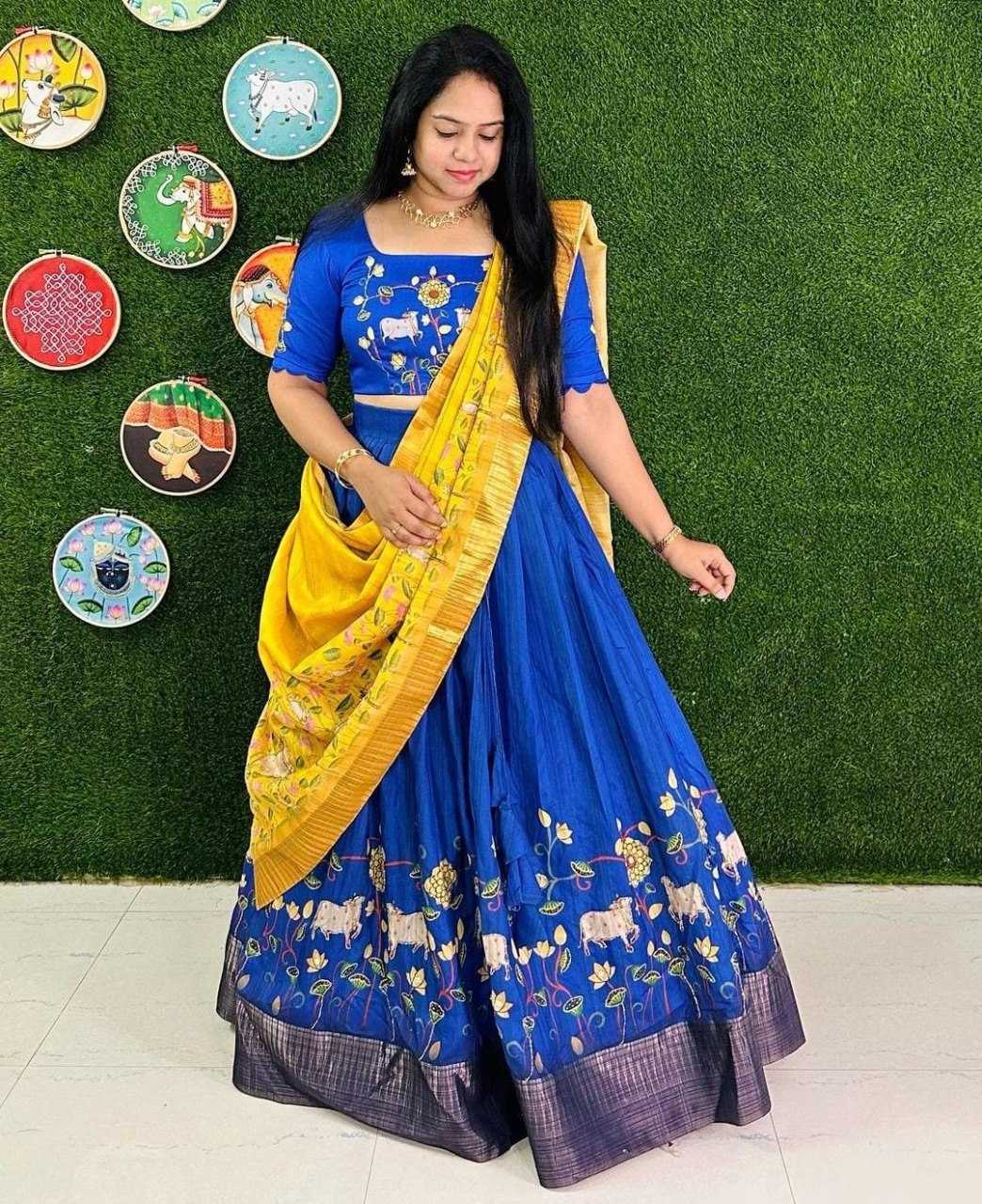 YNF CHINON SILKKESH108 5596 LEHENGAS WHOLESALE KALAMKARI FANCY TRADITIONAL LEHENGAS MANUFACTURER