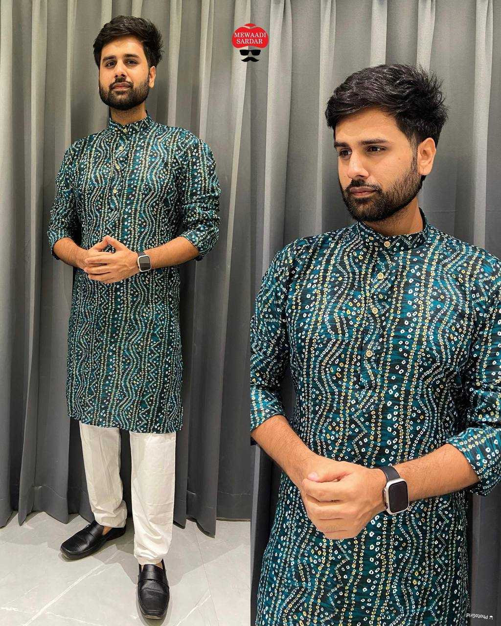 YNF COTTON BANDHANI RIN125 06 MENS WEAR WHOLESALE MENS KURTAS MANUFACTURER