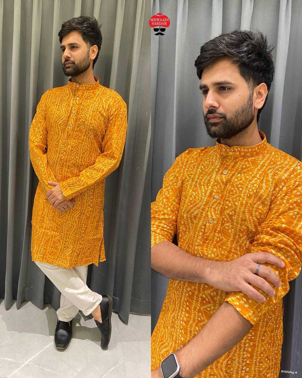 YNF COTTON BANDHANI RIN125 06 MENS WEAR WHOLESALE MENS KURTAS MANUFACTURER