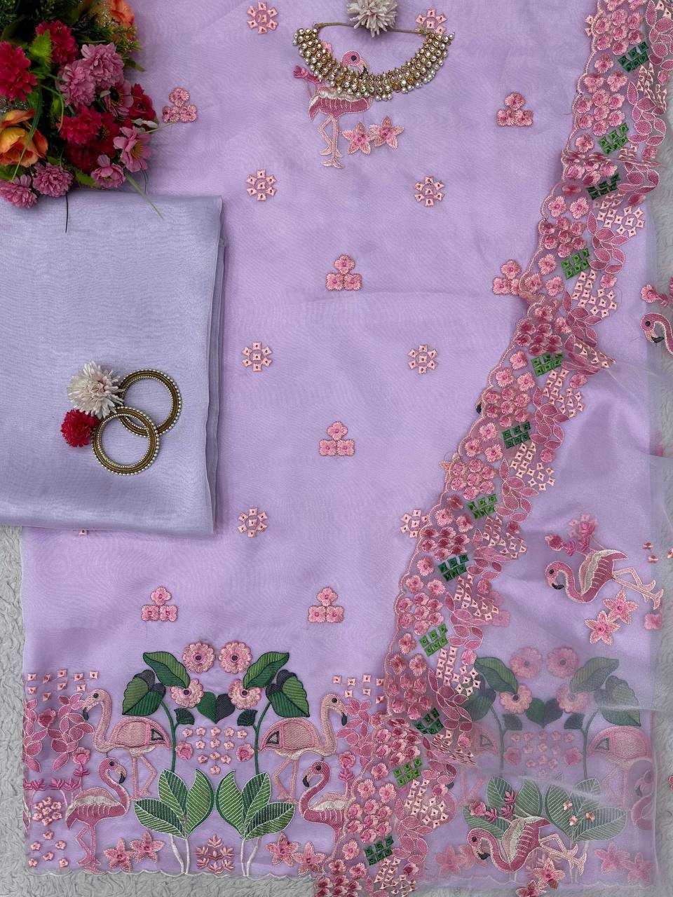 YNF ORGANZA SILK RIN133 1443 SUITS & DRESSES WHOLESALE UNSTITCHED PRINTED LADIES SILK SUITS MANUFACTURER