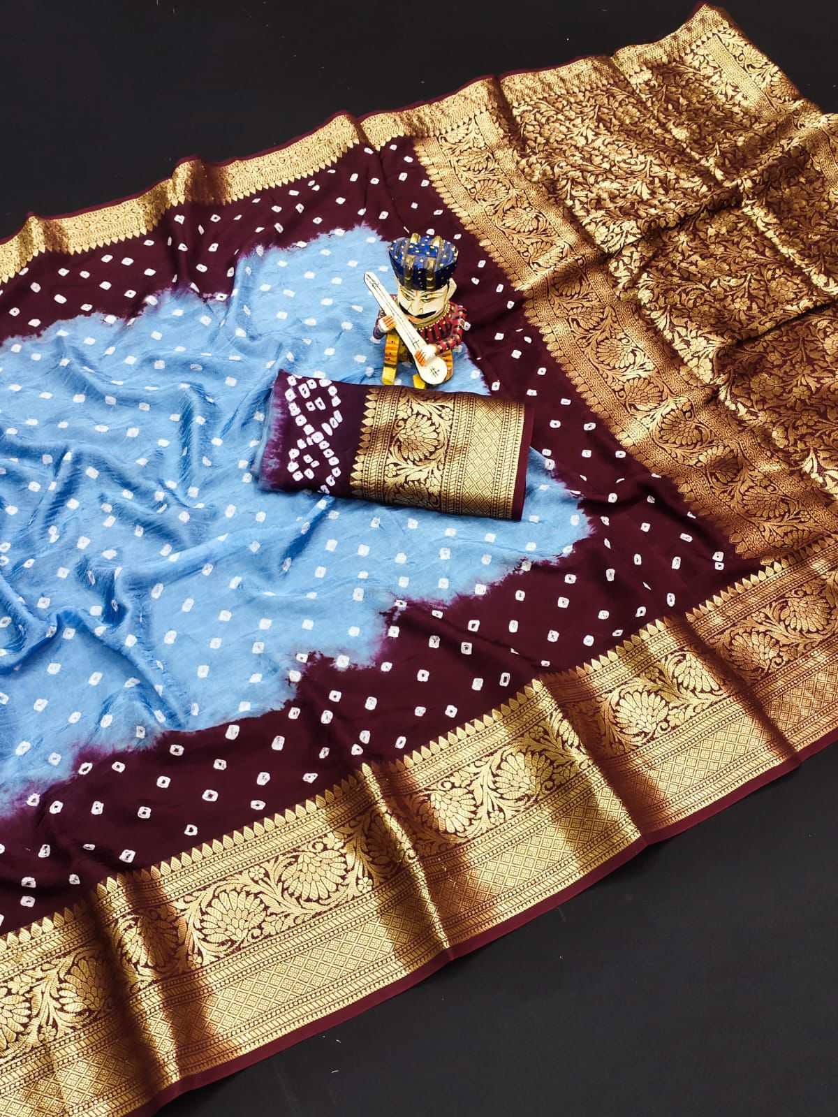 YNF BANDHANI SILK KESH194 Kanjivaram SILK SAREES WHOLESALE PRINTED BANDHANI BANDHEJ KANCHIPURAM ZARI BORDER SAREES MANUFACTURER