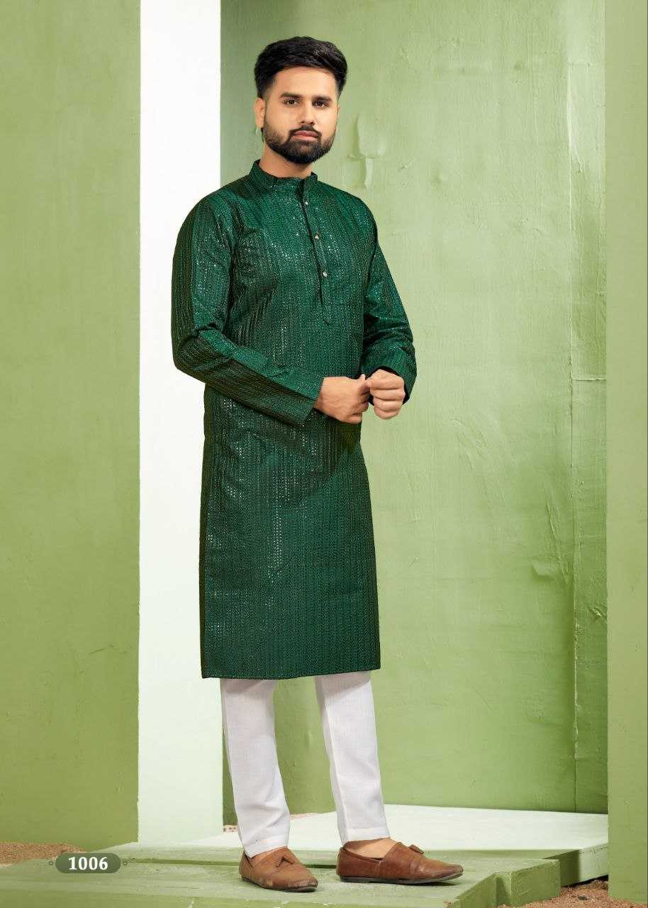 YNF BANGLORI SILK RIN131 6001 MENS WEAR WHOLESALE MENS EMBROIDERED KURTA PYJAMA MANUFACTURER