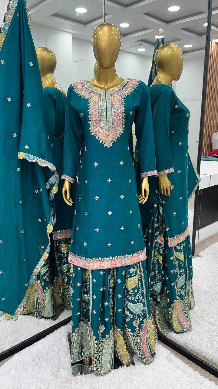 YNF CHINON SILK KESH128 377 SUITS & DREESES WHOLESALE SHARARA SALWAR EMBROIDERY LADIES SILK WEDDING SUITS MANUFACTURER