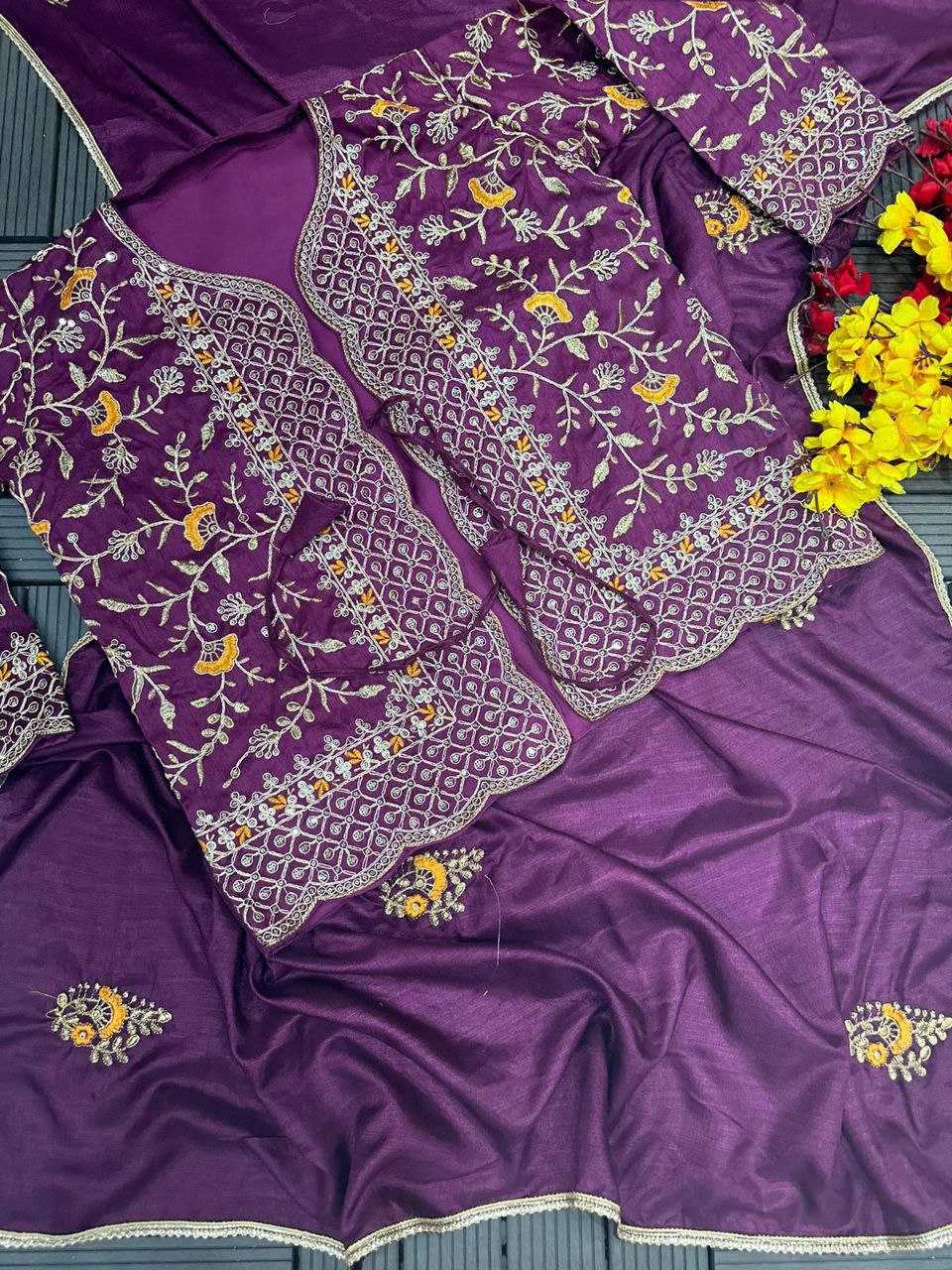 YNF DOLA SILK KESH176 77 SAREES WHOLESALE PARTY WEAR FANCY EMBROIDERED BUTTA SAREE WITH JACKET SILK SAREES MANUFACTURER