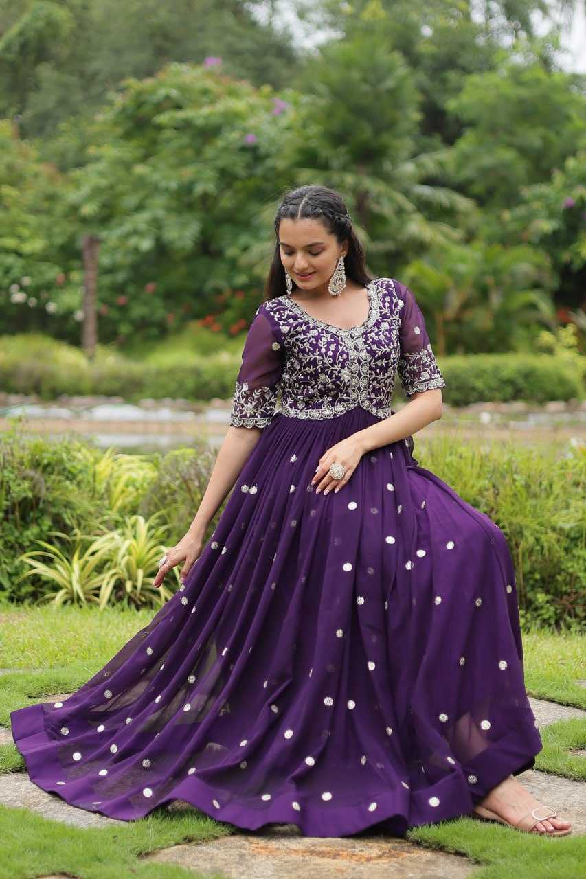 YNF FAUX BLOOMING RIN137 1124 GOWNS WHOLESALE EMBROIDERY ANARKALI PARTY LONG WORK GOWNS MANUFACTURER