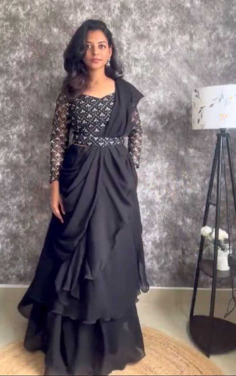 YNF GEORGETTE KESH176 133 LEHENGAS WHOLESALE LEHENGA SAREES FANCY GEORGETTE RUFFLE LEHENGA WITH BELT MANUFACTURER