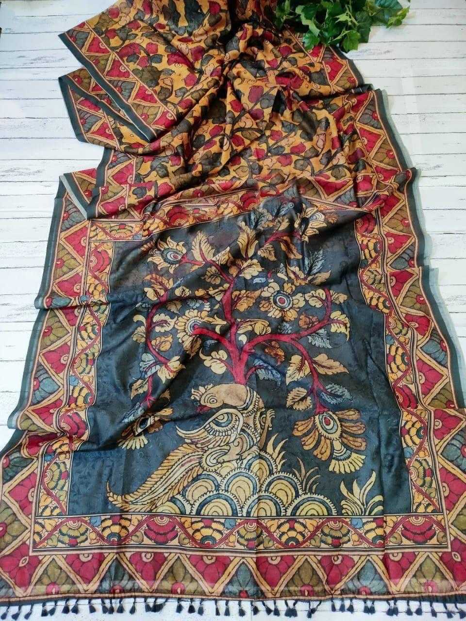 YNF LINEN KESH101 ANT128 SAREES WHOLESALE PRINTED LADIES KALAMKARI SAREES MANUFACTURER