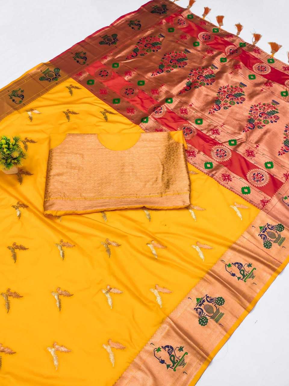 YNF PAITAHNI SILK RIN150  Love Bird SILK SAREES WHOLESALE PAITHANI SOFT SILK TRADITIONAL SILK PURE ZARI SILK SAREES MANUFACTURER