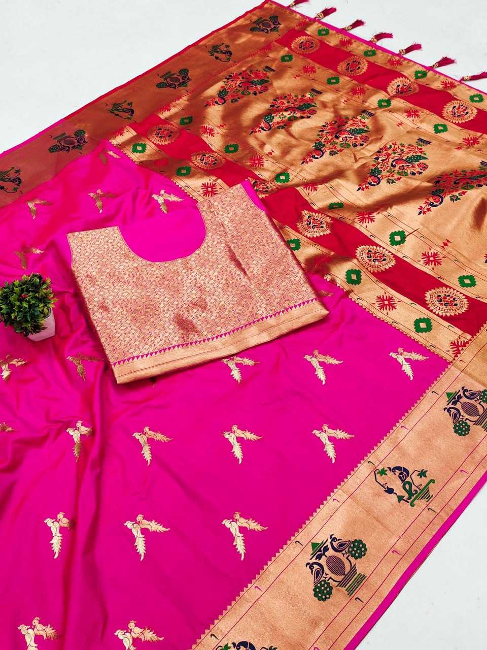 YNF PAITAHNI SILK RIN150  Love Bird SILK SAREES WHOLESALE PAITHANI SOFT SILK TRADITIONAL SILK PURE ZARI SILK SAREES MANUFACTURER