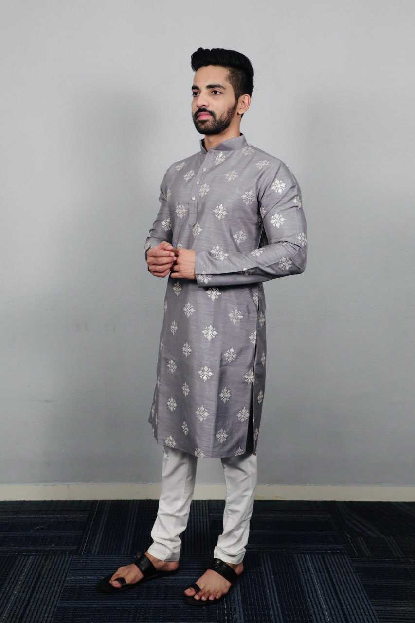 YNF PARBON SILK RIN111 GOLDEN FLOWER MENS WEAR WHOLESALE MENS KURTA PYJAMA SILK KURTA MANUFACTURER