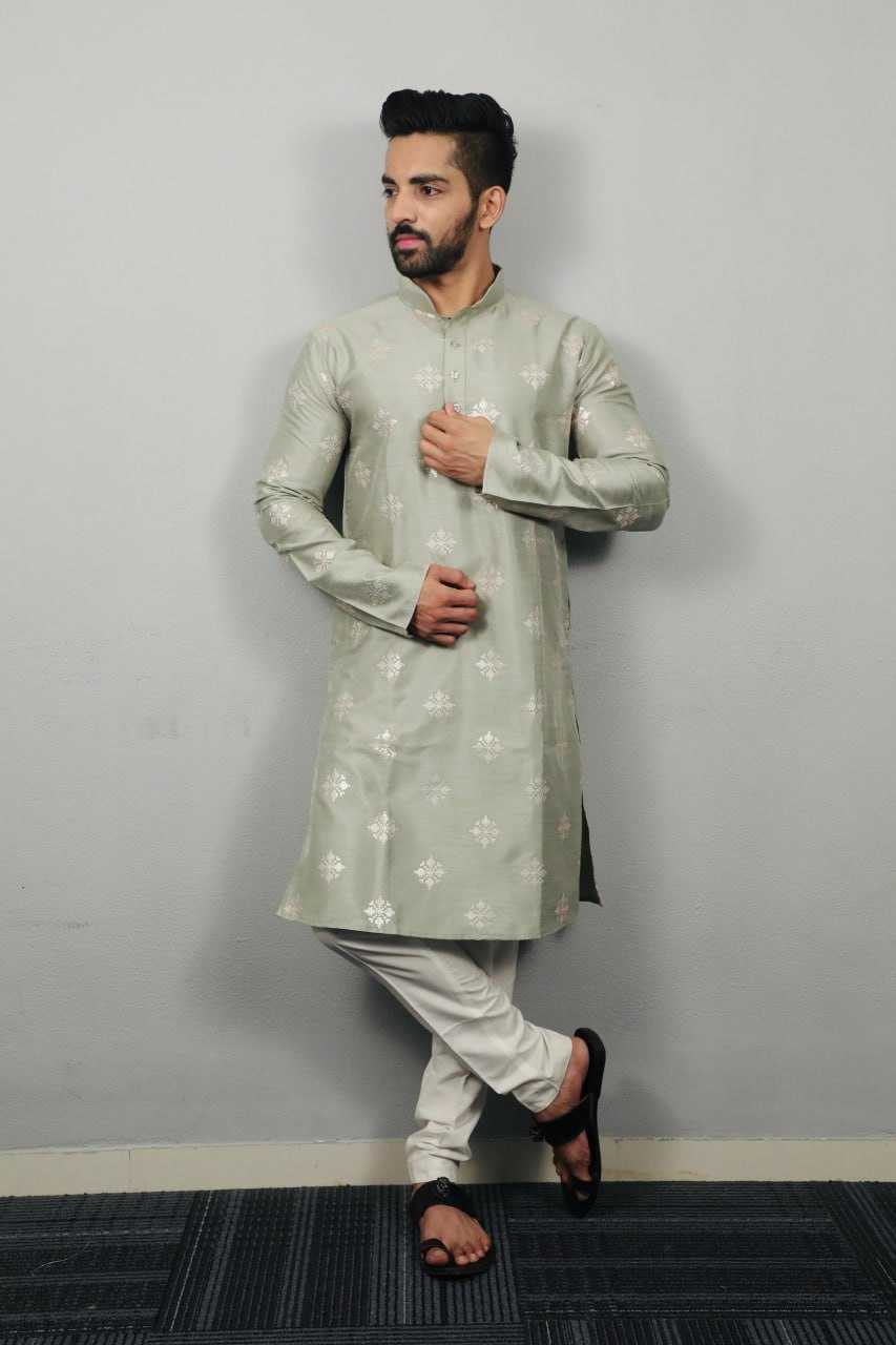 YNF PARBON SILK RIN111 GOLDEN FLOWER MENS WEAR WHOLESALE MENS KURTA PYJAMA SILK KURTA MANUFACTURER