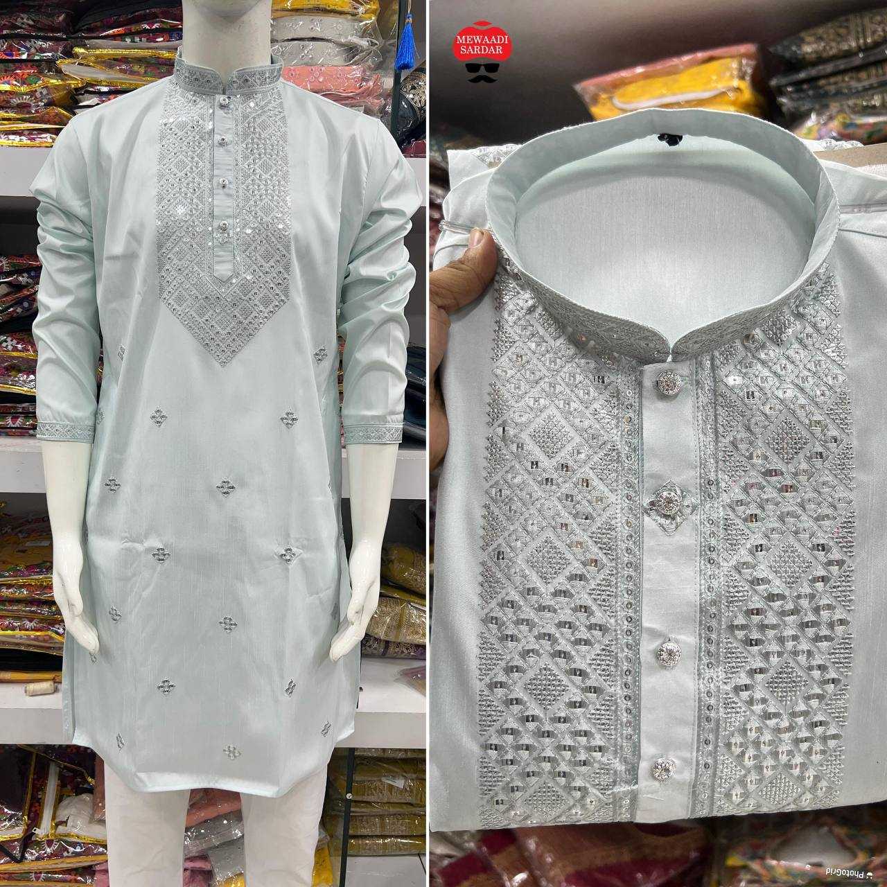 YNF PREMIUM SILK RIN125 INL01 MENS WEAR WHOLESALE MENS KURTA PYJAMA EMBROIDERED KURTA PYJAMA MANUFACTURER