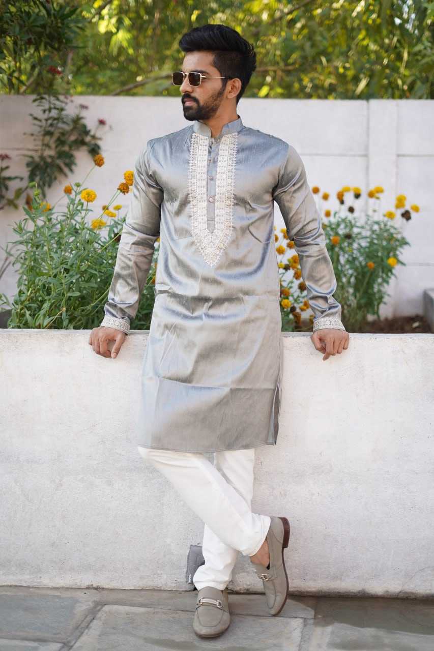 YNF SILK RBV PRESENT MENS WEAR WHOLESALE MENS KURTA PYJAMA SILK KURTA MANUFACTURER 