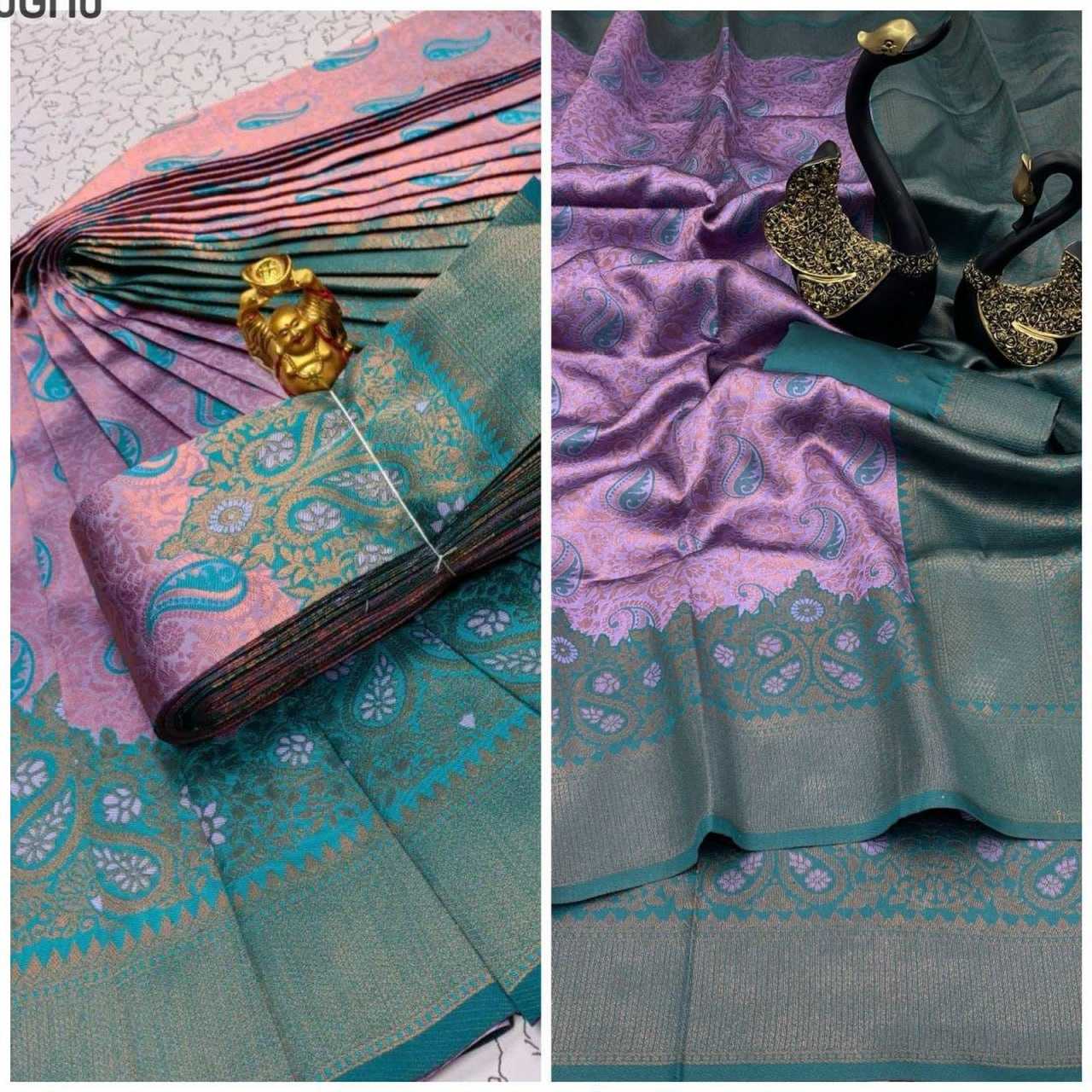 YNF TISSUE RIN179 624 SAREES WHOLESALE TISSUE SILK KANCHIPURAM ZARI BORDER SAREES MANUFACTURER