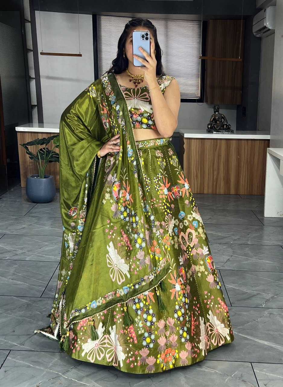 YNF ART SILK RIN119 6134 LEHENGAS WHOLESALE DESIGENR SILK PRINTED GOTA PATTI LEHENGAS MANUFACTURER- Kapda Export