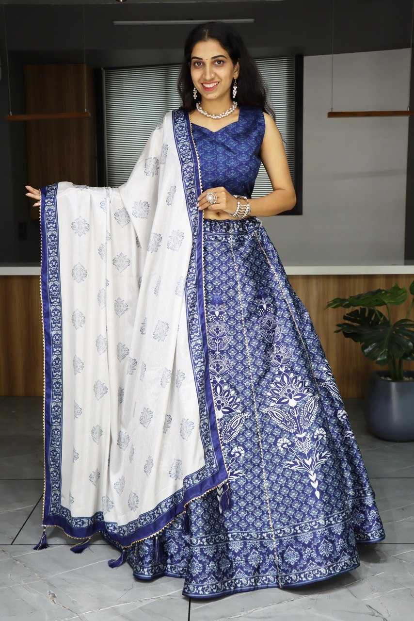 YNF ART SILK RIN119 7140 LEHENGAS WHOLESALE SILK PRINTED GOTA PATTI LEHENGAS MANUFACTURER