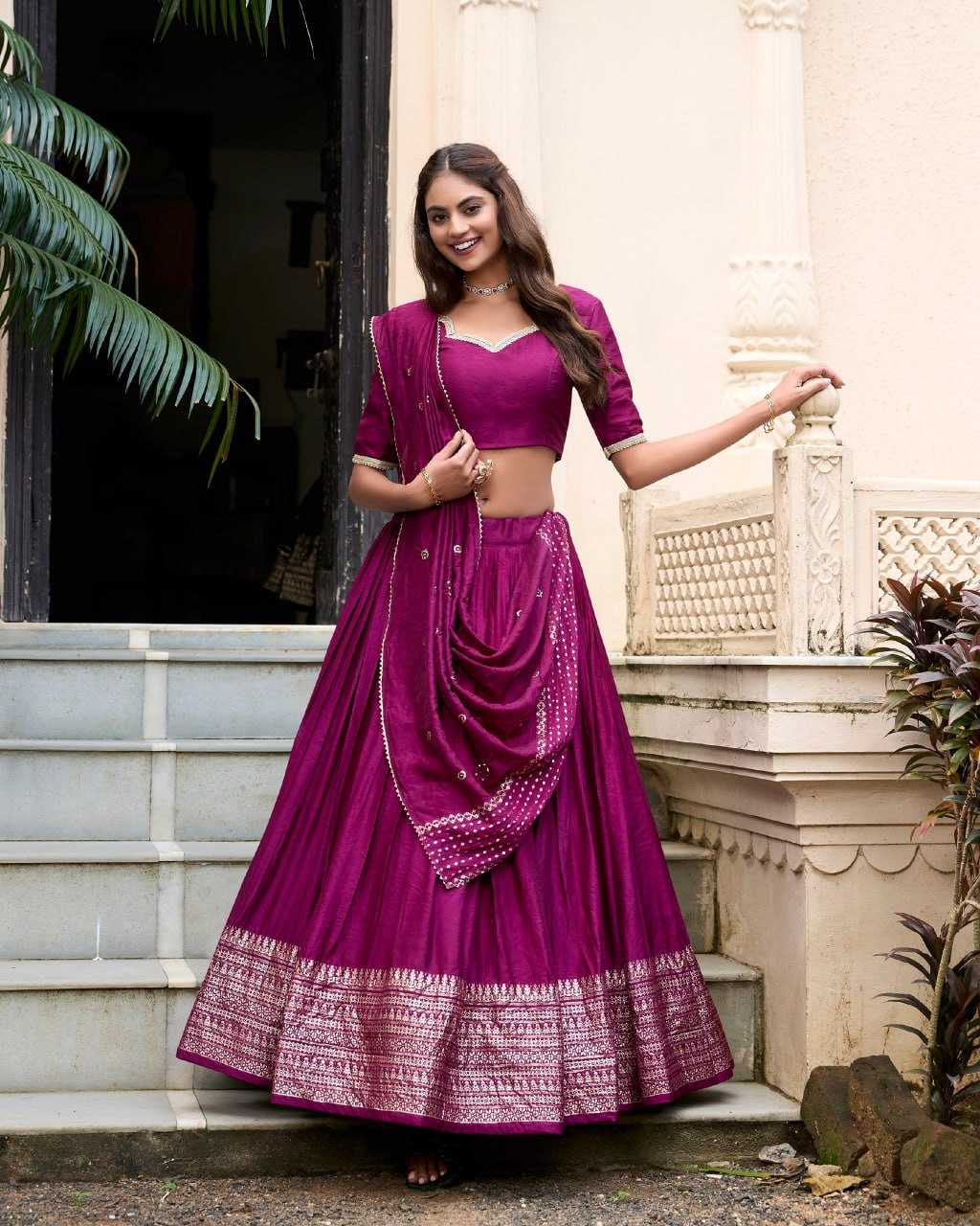 YNF CHANDERI SILK KESH134 PRIYADARSHI LEHENGAS WHOLESALE ZARI WORK WEDDING REDLEHENGAS MANUFACTURER- Kapda Export