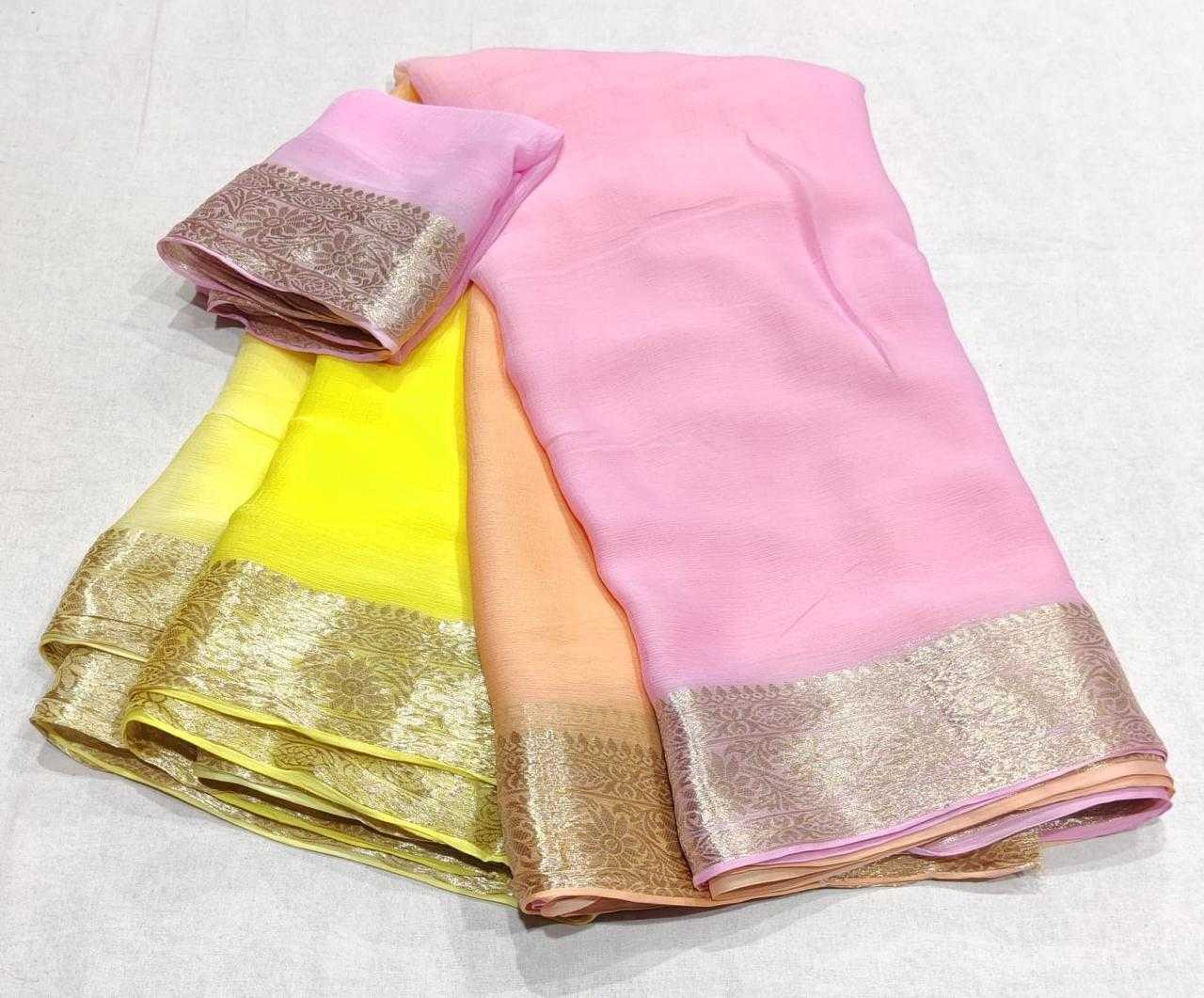 YNF CHIFFON RIN152 NSD65 SAREES WHOLESALE HALF AND HALF CHIFFON ZARI BORDER SAREES MANUFACTURER