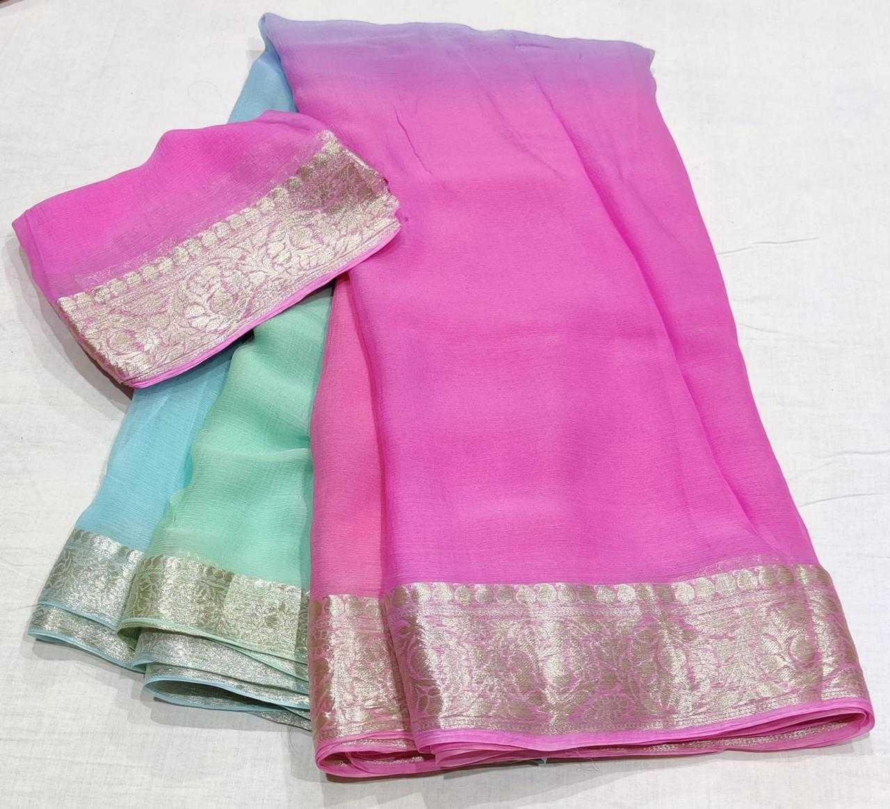 YNF CHIFFON RIN152 NSD65 SAREES WHOLESALE HALF AND HALF CHIFFON ZARI BORDER SAREES MANUFACTURER