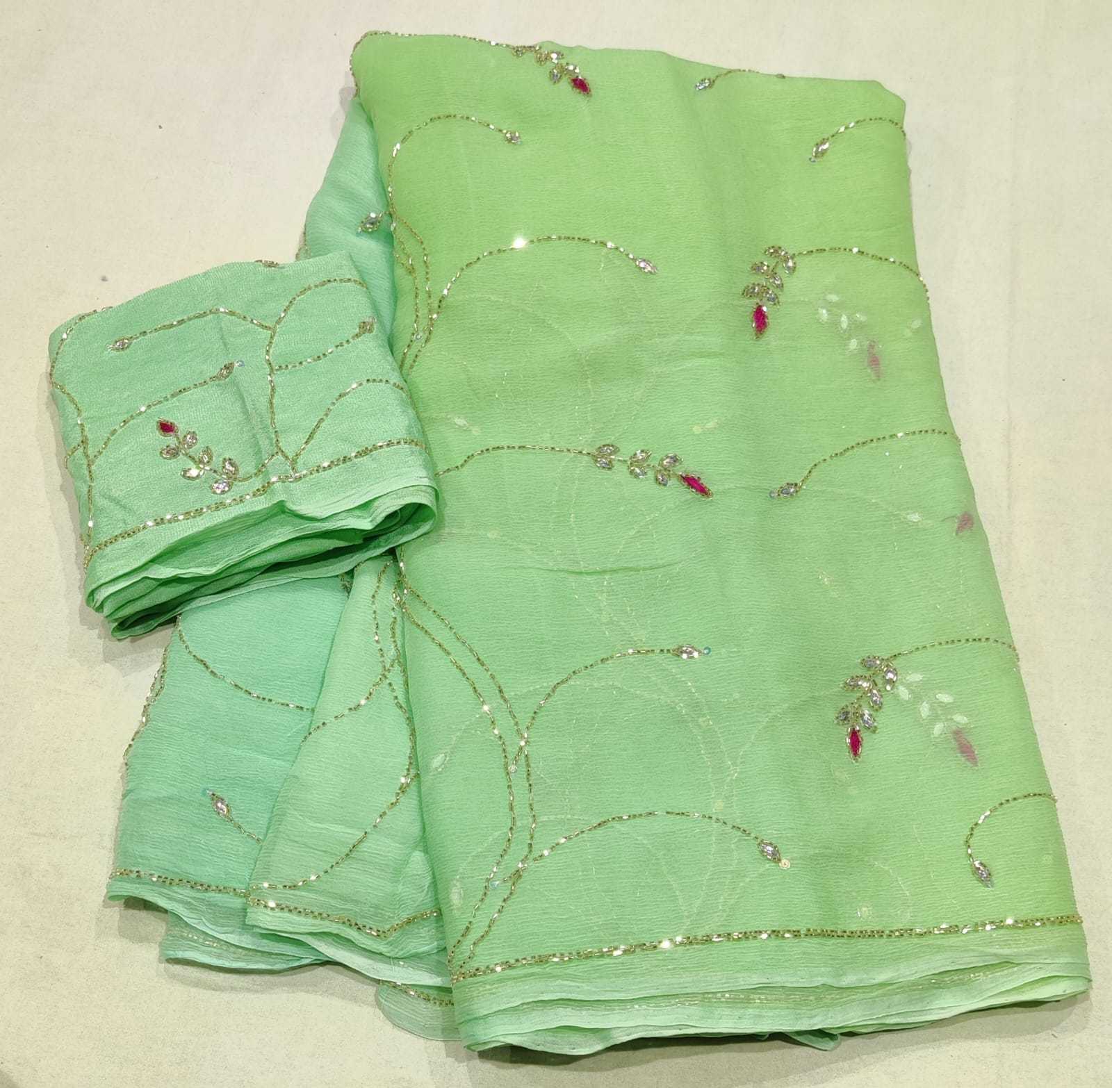 YNF CHIFFON RIN152 NSD69 SAREES WHOLESALE FANCY HALF AND HALF CHIFFON WORK SAREES MANUFACTURER