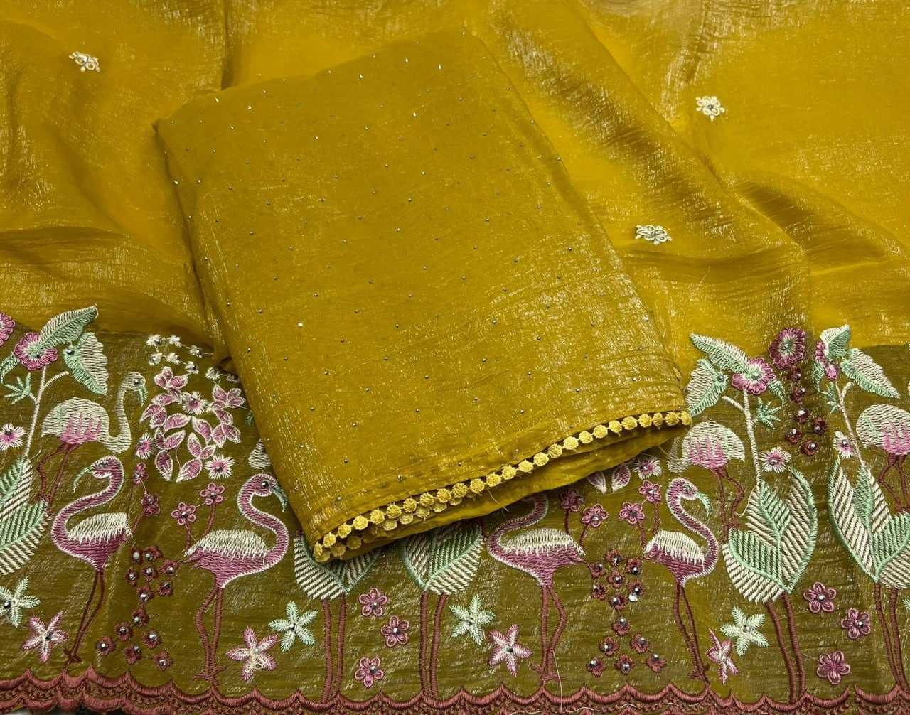 YNF CHIFFON RIN186 RVV35 SAREES WHOLESALE FANCY CHIFFON TISSUE SILK WORK SAREES MANUFACTURER