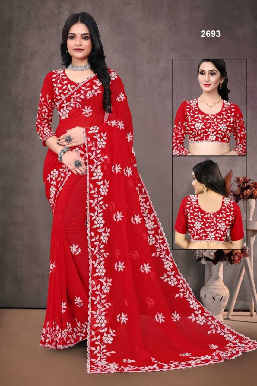 YNF GEORGETTE KESH114 2693 SAREES WHOLESALE DESIGNER FANCY WEDDING PARTY WEAR SAREES MANUFACTURER- Kapda Export