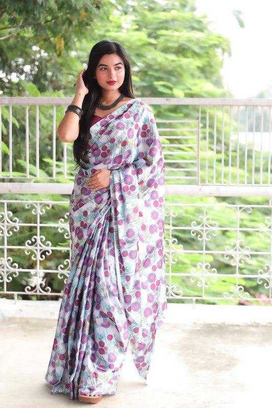 YNF JAPAN SARTIN RIN119 2134 SAREES WHOLESALE SATIN PRINTED LADIES SAREES MANUFACTURER- Kapda Export