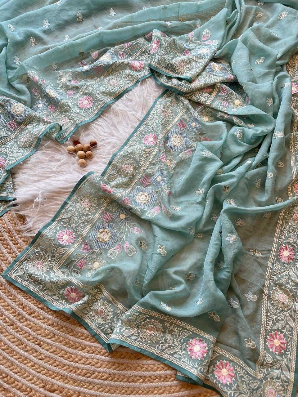 YNF PURE SILK KESH106 PRERNA SAREES WHOLESALE WORK EMBROIDERED VISCOSE SILK SAREES MANUFACTURER